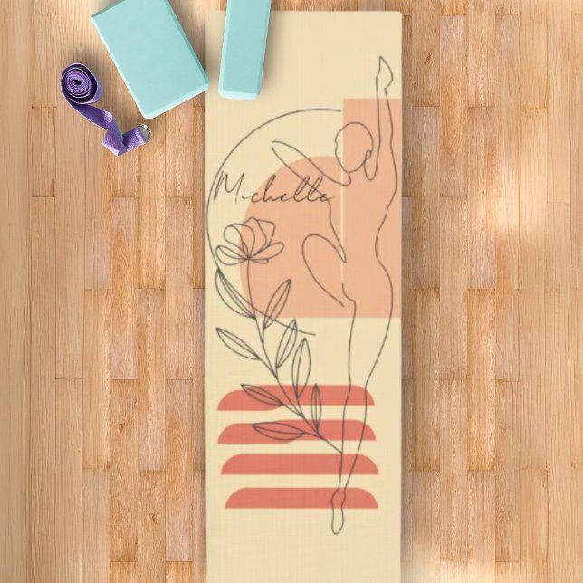 Personalize Boho Modern Abstract Pastel Yoga Mat (Creator Uploaded)
