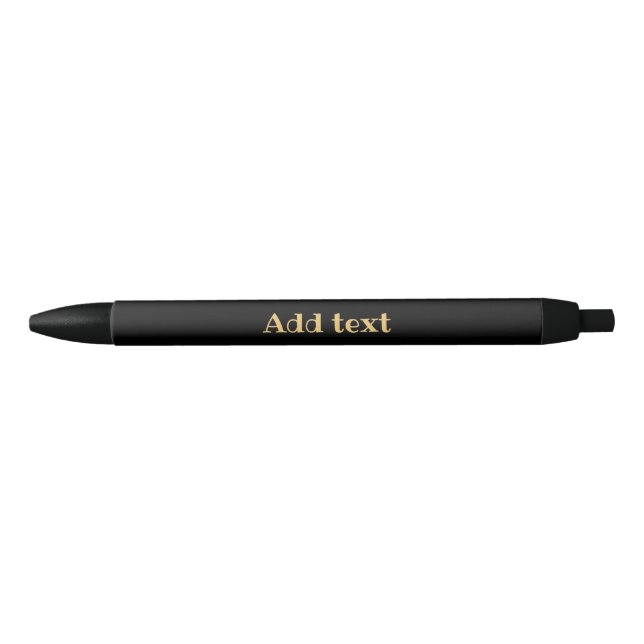 Personalize Bold Gold Print Black Ink Pen (Front)