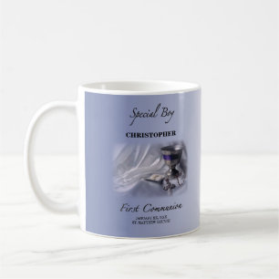Personalize, Boy, First Communion Blue Coffee Mug