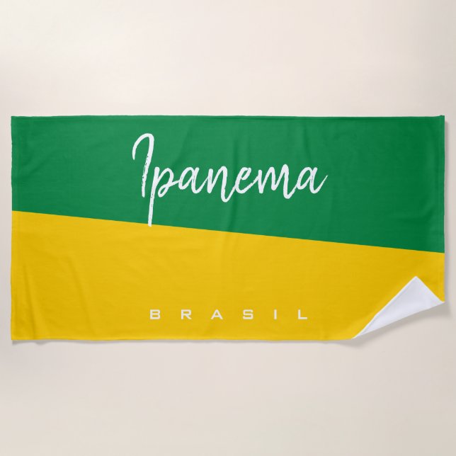Personalize Brasil / Brazil Beach Towel (Front)