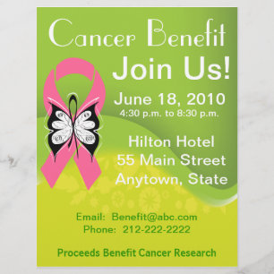 Personalize Breast Cancer Fundraising Benefit Flyer