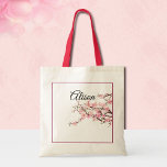 Personalize Bridesmaid Gift Cherry Blossom Tote Bag<br><div class="desc">Cherry Blossoms wedding collection. If you would like an addition to this collection please email me janlammgo@gmail.com</div>