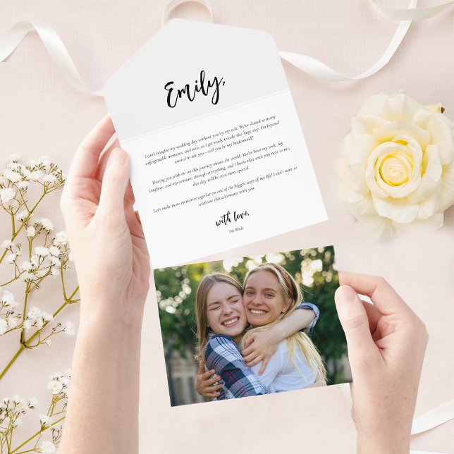 Personalize Bridesmaid Proposal Letter Photo Card (Creator Uploaded)