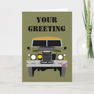PERSONALIZE BRITISH ARMY VETERAN LAND-ROVER CARD