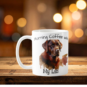 PERSONALIZE  Brown Labrador Watercolor Coffee Mug
