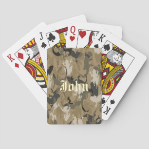 Personalize Brown Reptile Camouflage Playing Cards
