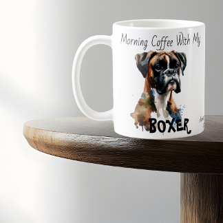 Personalize BROWNS Cute WATERCOLOR Boxer Mug