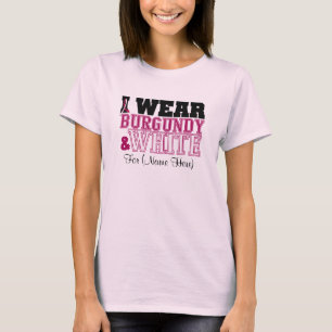 Personalize Burgundy & White Head Neck Cancer T-Shirt