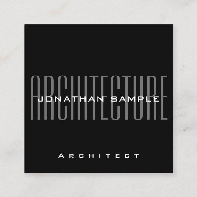 Personalize Business Architect Modern Elegant Square Business Card (Front)