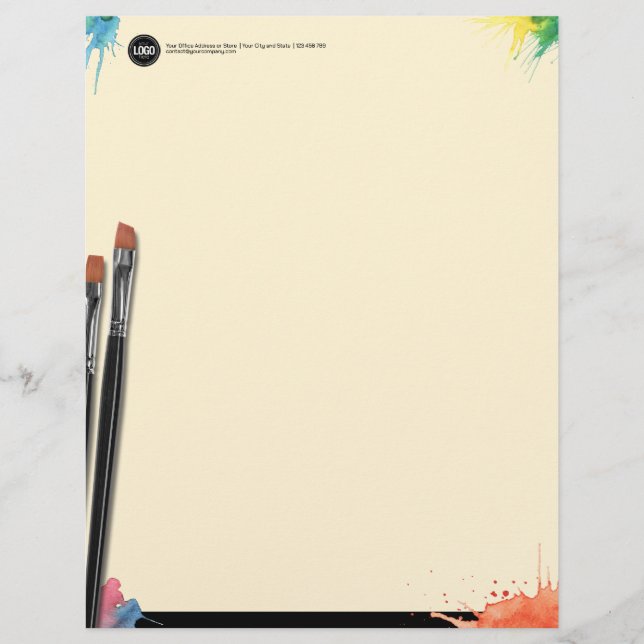 Personalize Business | Art Supplies Letterhead (Front)