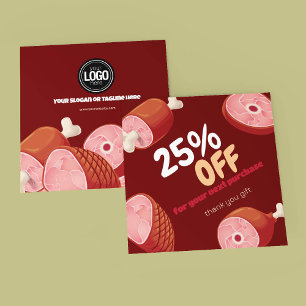 Personalize Business   Butcher Shop Discount Card
