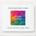 Personalize Business Company Logo Slogan Text Mouse Pad<br><div class="desc">Personalize Business Company Logo Add Your Image Text Template White Mouse Pad.</div>