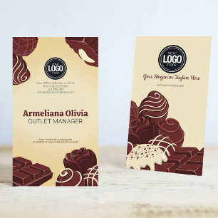 Personalize Business Logo   Chocolate Company Card