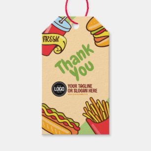 Personalize Business Logo   Hamburger Hotdog Theme Gift Tags