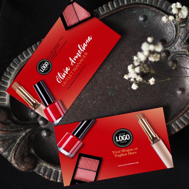 Personalize Business | Modern Makeup Company Business Card (Creator Uploaded)