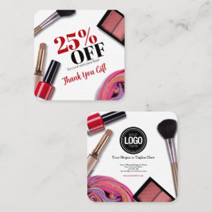 Personalize Business   Modern Makeup Company Discount Card