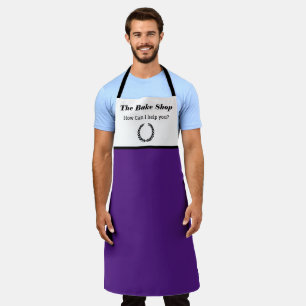 Personalize Business Name Add Image Purple Apron