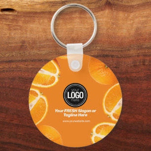 Personalize Business Orange Company Keychain