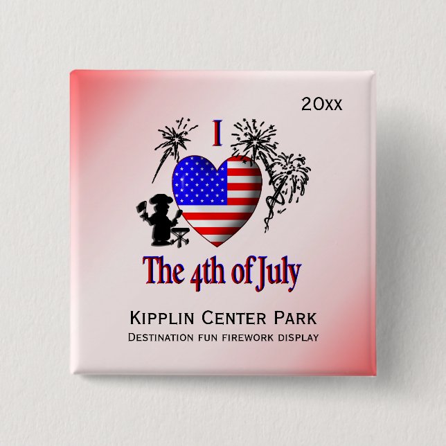 Personalize Business Pins 4th of July (Front)
