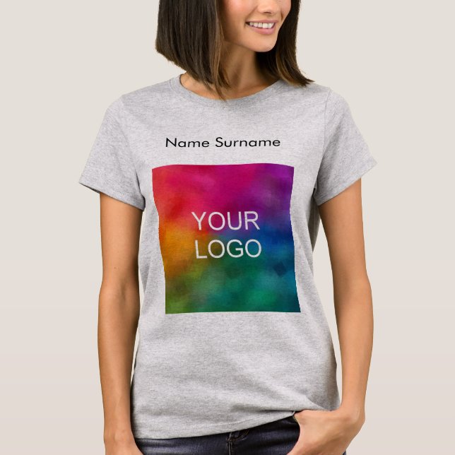 Personalize Business Your Logo Here Employee Staff T-Shirt (Front)
