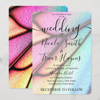 Personalize: Butterfly Wing Texture Wedding Invitation