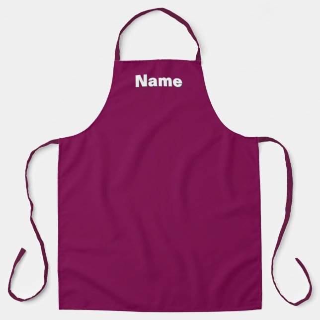 Personalize Cafe Caterer Baker Plum Kitchen     Apron (Front)