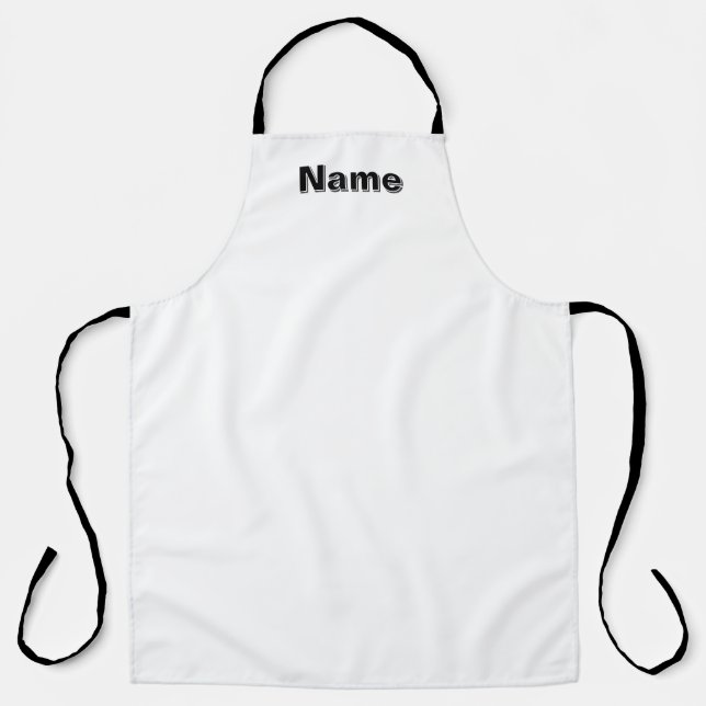 Personalize Cafe Caterer Baker White Kitchen     Apron (Front)