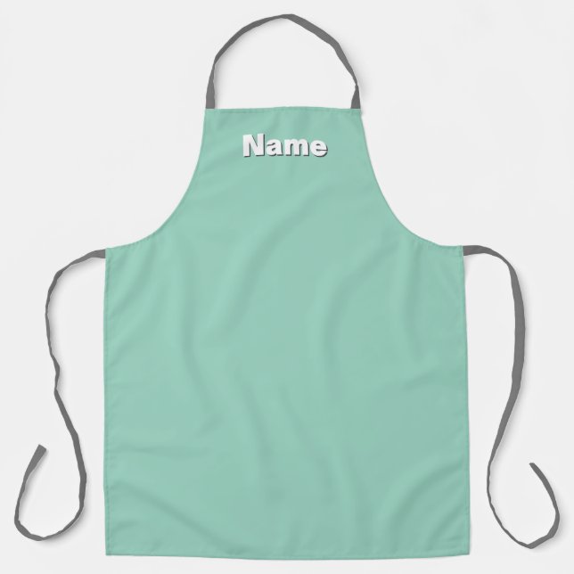 Personalize  Cafe Coffee Shop Aqua  Apron (Front)