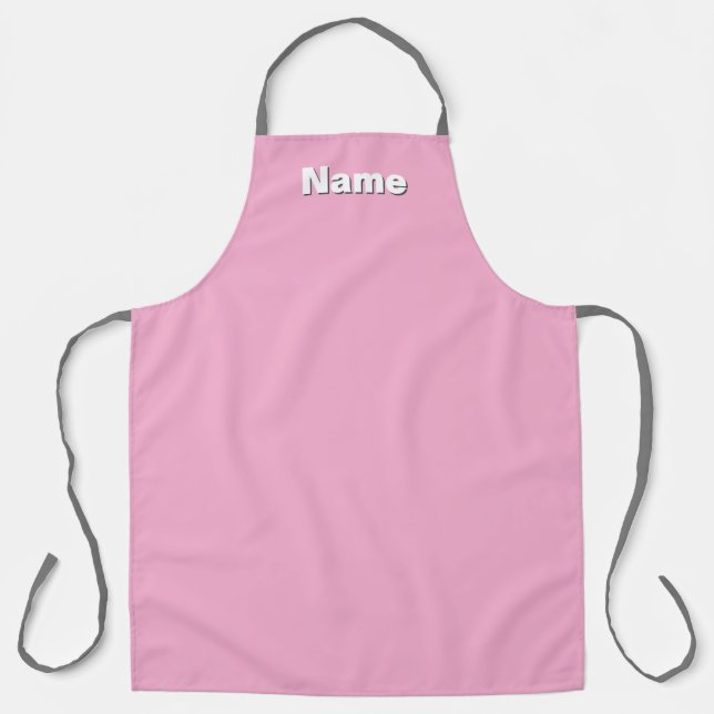 Personalize  Cafe Coffee Shop Pastel Pink   Apron (Front)