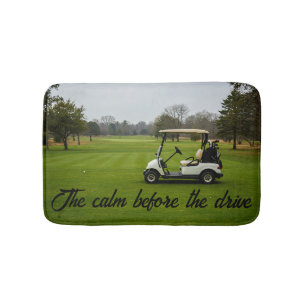 Personalize Calm Before The Drive Golf Bath Mat