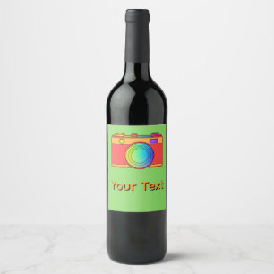 Personalize Camera Design Brt Green Wine Label