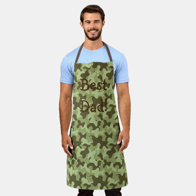 Personalize Camouflage Dad gift Apron (Worn)
