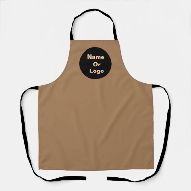 Personalize Caramel Brown Apron (Front)