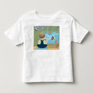 Personalize Cartoon Jeremy Goes Fishing Toddler T-shirt
