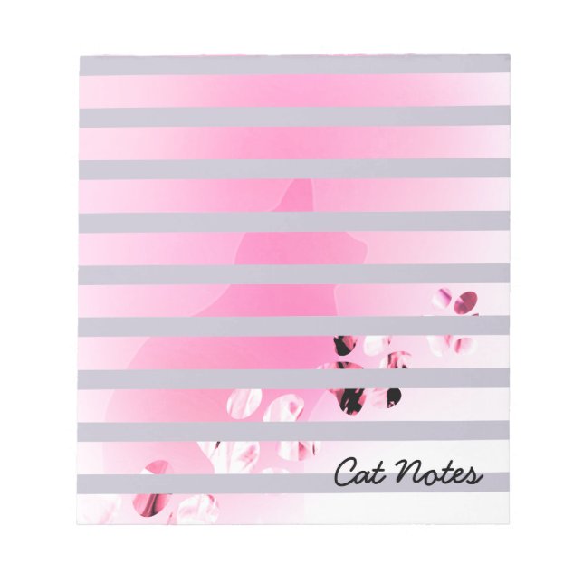 Personalize Cat Paw Prints For Cat Lovers Notepad (Front)