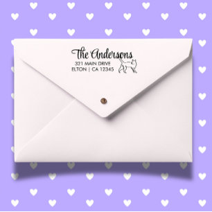 Personalize Cat Script Return Address  Self-inking Stamp