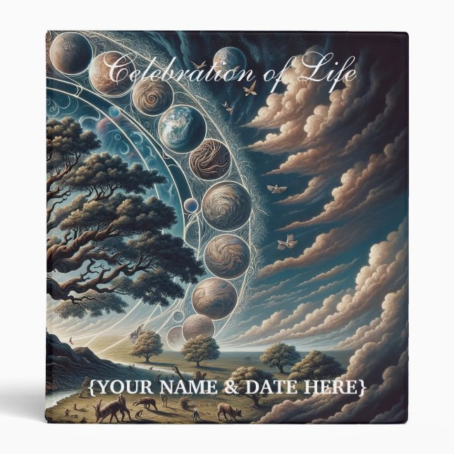Personalize Celebration of Life Memorial Guestbook Binder (Front)