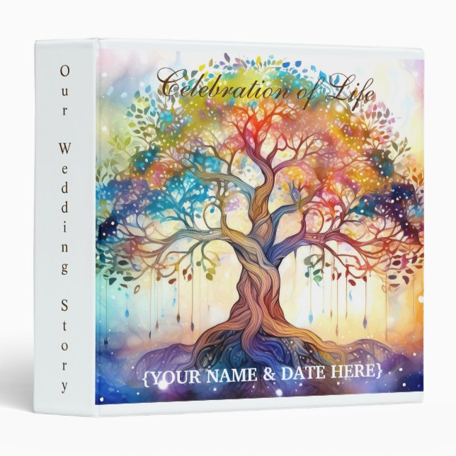 Personalize Celebration of Life Memorial Guestbook Binder (Front/Spine)