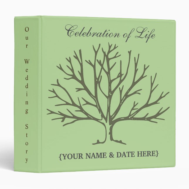 Personalize Celebration of Life Memorial Guestbook Binder (Front/Spine)