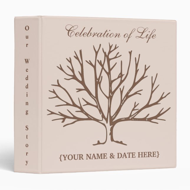 Personalize Celebration of Life Memorial Guestbook Binder (Front/Spine)