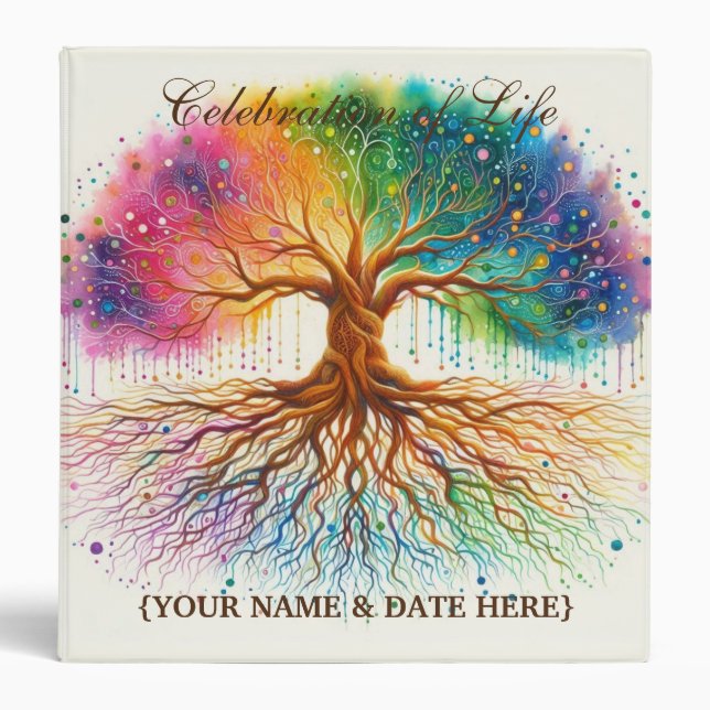 Personalize Celebration of Life Memorial Guestbook Binder (Front)