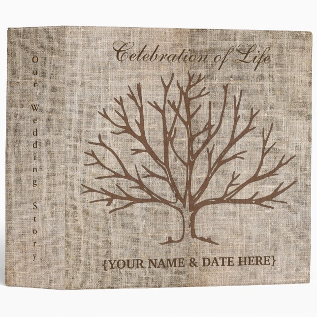 Personalize Celebration of Life Memorial Guestbook Binder (Front/Spine)