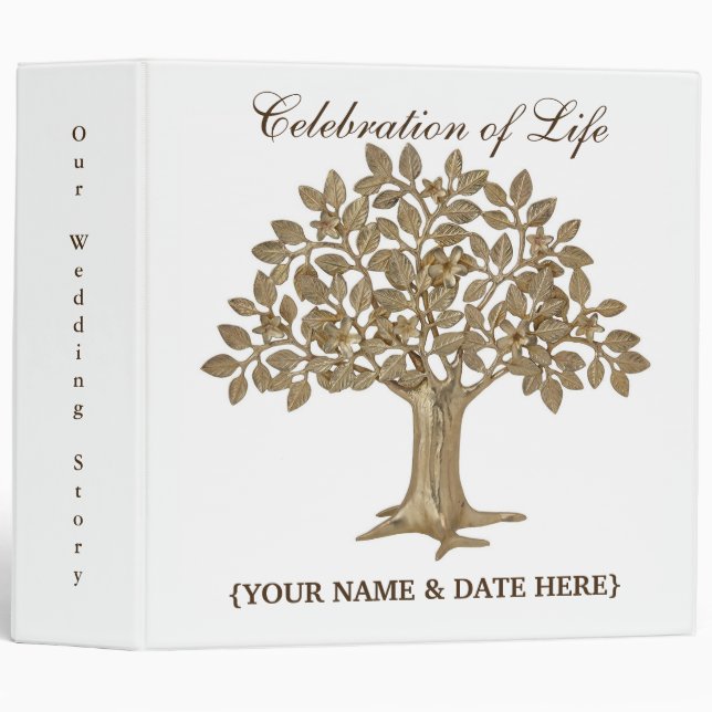 Personalize Celebration of Life Memorial Guestbook Binder (Front/Spine)