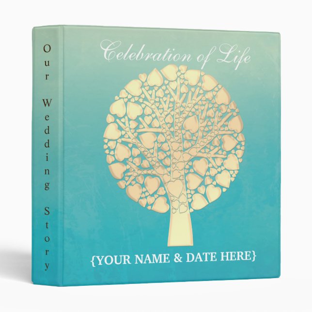 Personalize Celebration of Life Memorial Guestbook Binder (Front/Spine)