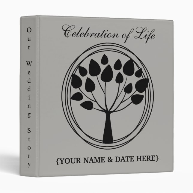 Personalize Celebration of Life Memorial Guestbook Binder (Front/Spine)