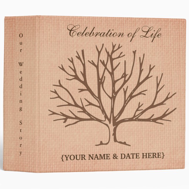 Personalize Celebration of Life Memorial Guestbook Binder (Front/Spine)