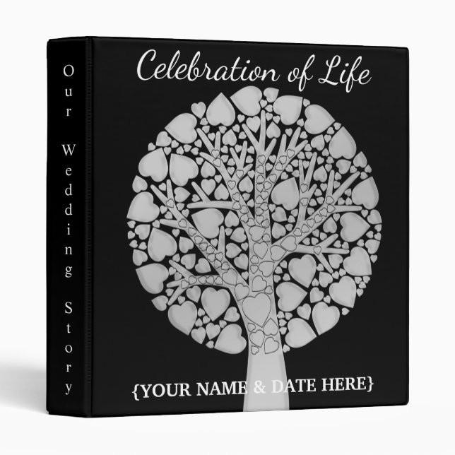Personalize Celebration of Life Memorial Guestbook Binder (Front/Spine)