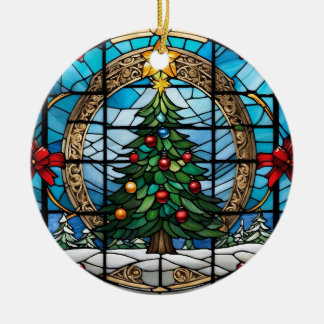 Personalize Ceramic Circle Ornament