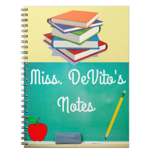 Personalize chalkboard teacher notebook with name