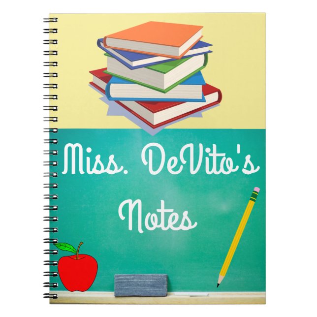 Personalize chalkboard teacher notebook with name (Front)